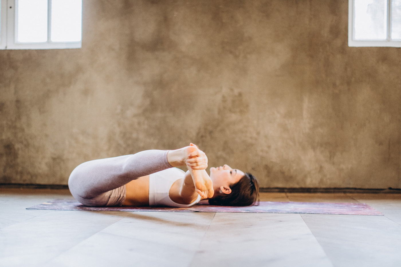 Premium PSD | Happy baby ananda balasana yoga male pose exercise