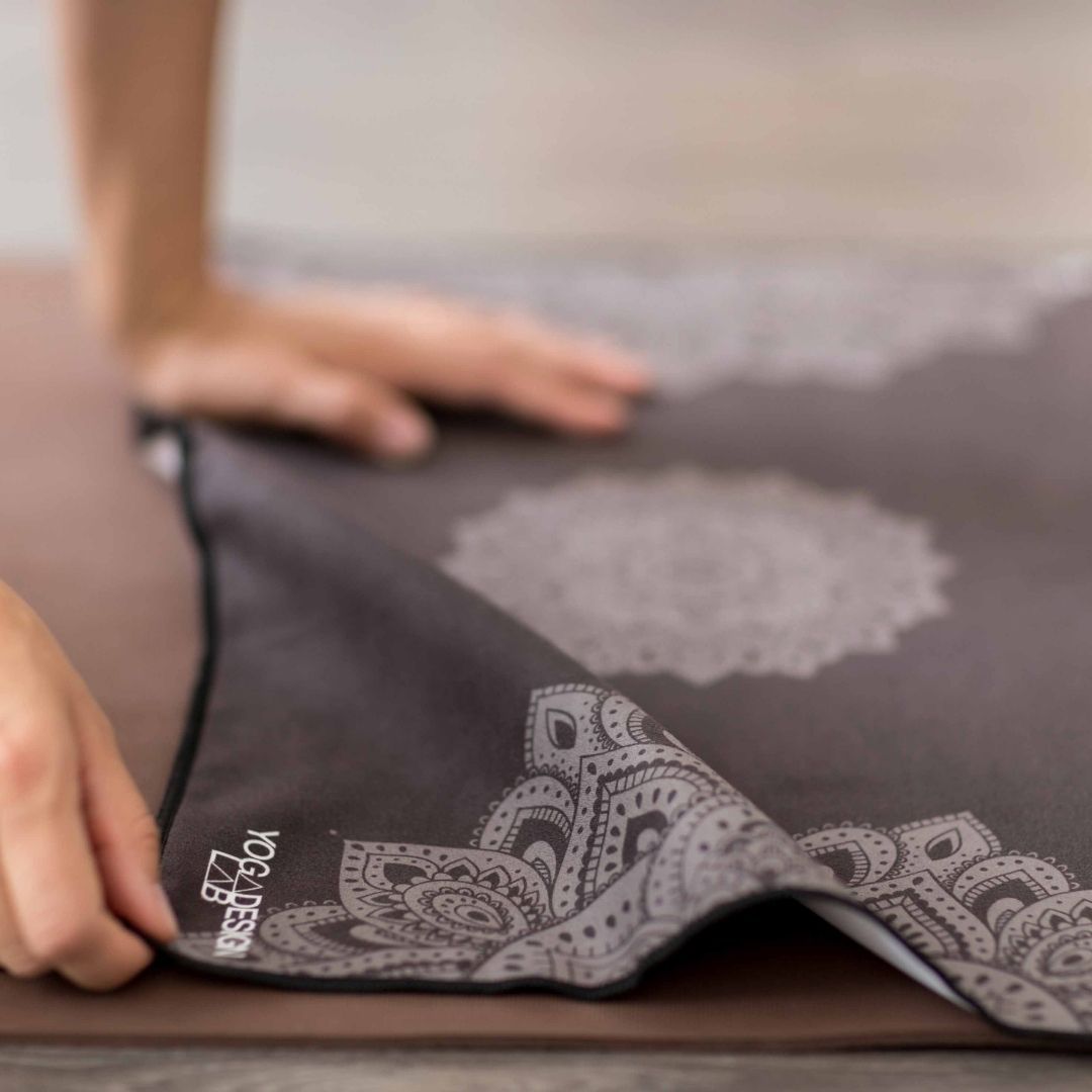 Mandala Black Hand Towel | Yoga Society
